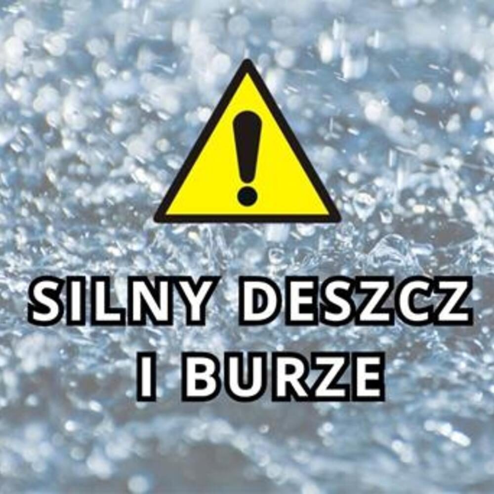 Silny deszcz i burze w powiecie nyskim. Ostrzeżenie pierwszego stopnia