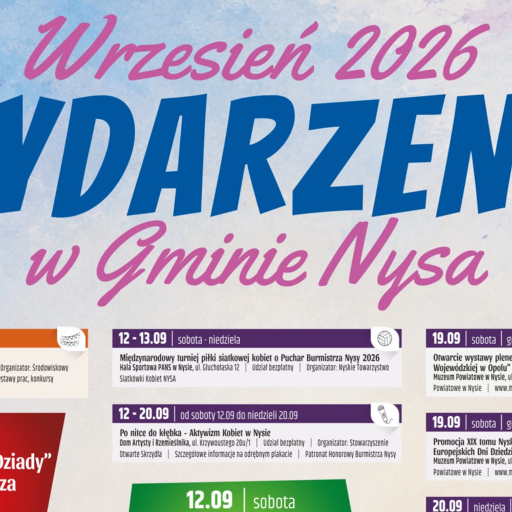 Wrześniowy harmonogram wydarzeń w gminie Nysa